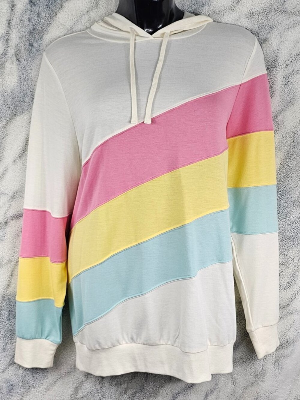 Torrid 2 2X 18-20 Lightweight French Terry Colorblock Hoodie Pastels Stripes